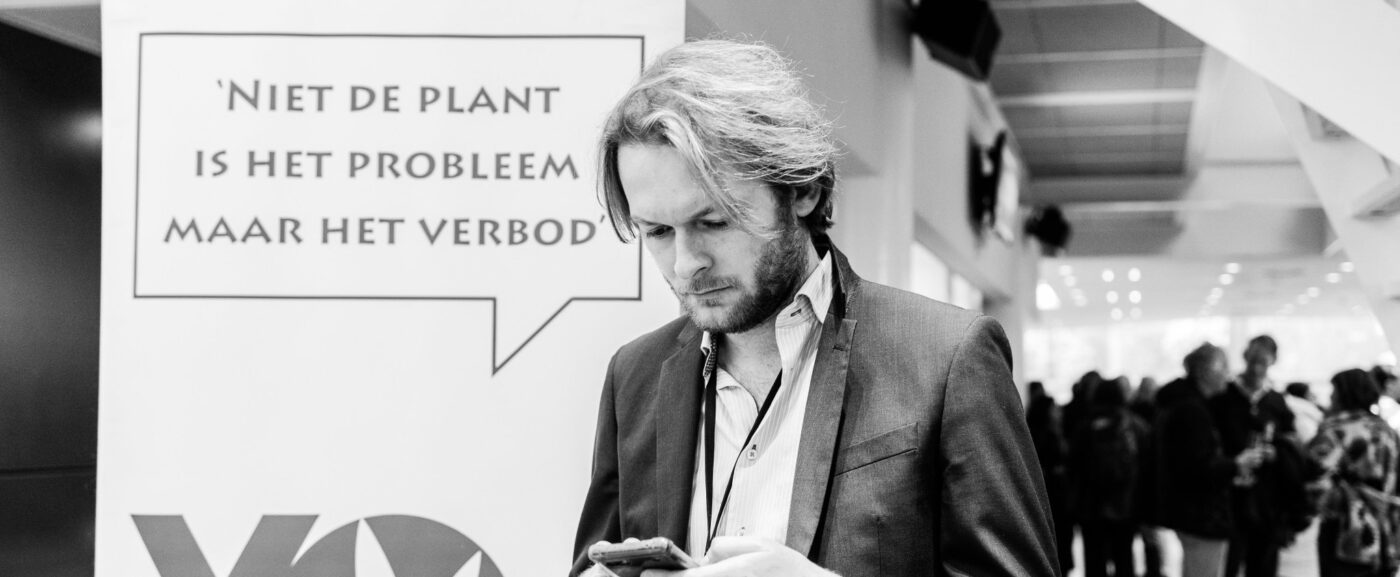 Mauro Picavet op een cannabis-evenement